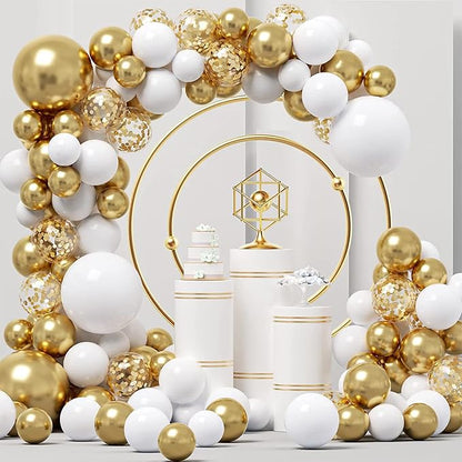 EMART White and Gold Balloons 12 Inch 60pcs, Latex Balloons - Image 6