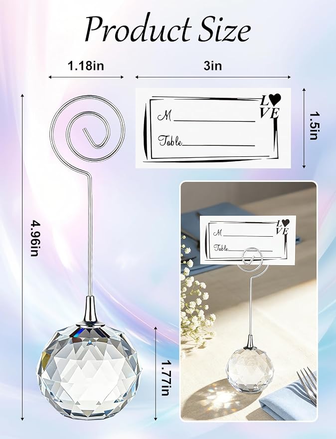 6Pcs Crystal Balloon Weights, 85g Table Card Number Holder - Image 3