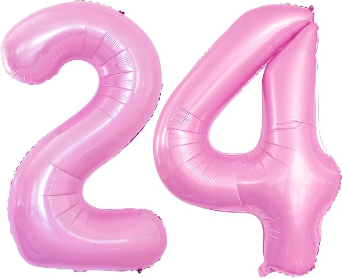 Number 24 Balloons for 24th Birthday Party Decorations, 42 Inch Jumbo Foil by GOER
