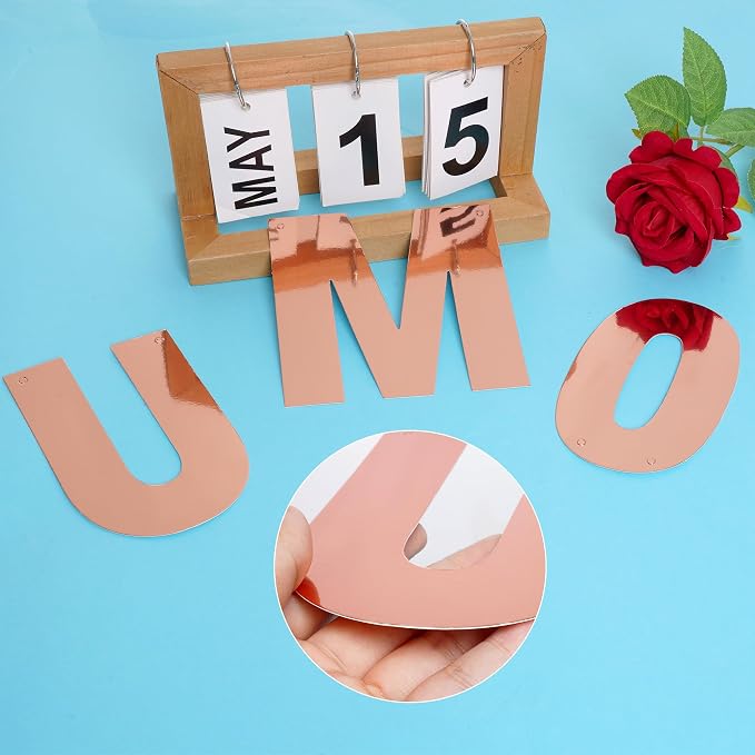 DIY Banner Kit with Letters Bright Rose Gold Customizable Birthday Banners - Image 6