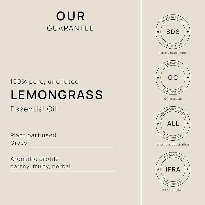 VINEVIDA Lemongrass Essential Oil - 32 oz - Undiluted - DIY Candle Scents - Bulk for Soap Making & Skin Safe