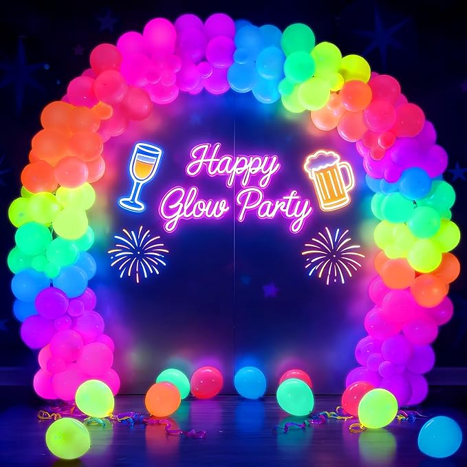 Mega-L UV Neon Balloons, Graduation, Back to School, Neon Birthday Party - Image 4