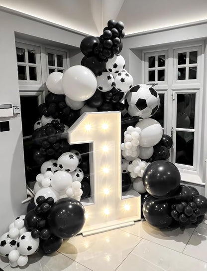 Soccer Balloon Garland Arch Kit, Soccer Birthday Party Decoration | Black and - Image 3