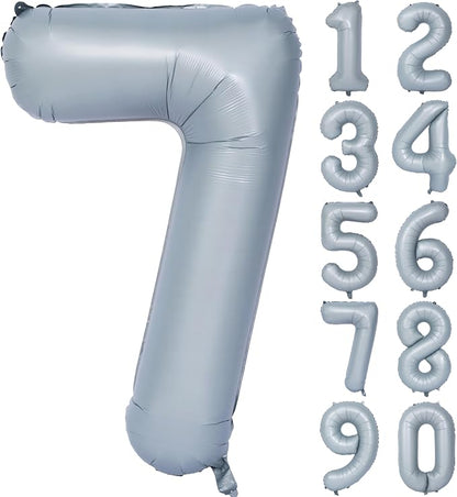 40 In Matte Gray Number 7 Balloons Helium Foil Mylar Balloon Digit 7 | by Exquisitehighqualitypartydecorationstomeetyoureveryneed%EF%BC%81