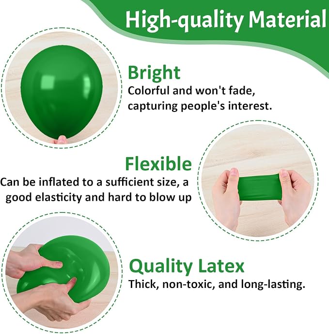Paready Green and Yellow Balloons, 12 Inch Latex Balloons Helium - Image 3