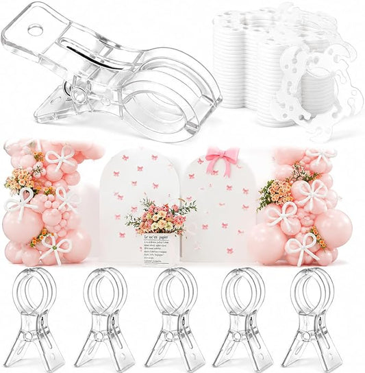 6Pack Clear Balloon Arch Clips w/ 50Pcs Balloon Arch Rings by Unknown
