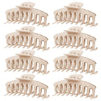 TOCESS Hair Claw Clips for Women - 8PK Large Neutral Matte Jumbo Hair Clips for Thick, Thin, Long, Short, Curly Hair Girls, Big Jaw Clip Set for Daily Use (Cream Beige)