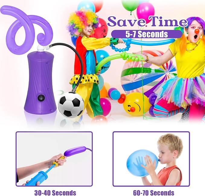 260 Balloon Pump Electric, Portable Automatic Dual Nozzle Inflator - Image 3