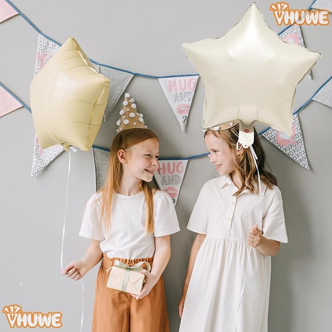 White Sand Star Balloons 18 Inch - Image 4