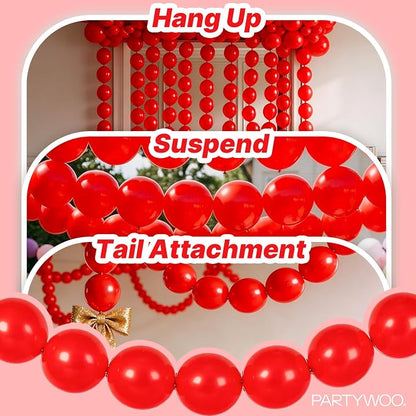 PartyWoo Red Linking Balloons 100pcs 6 Inch Red Link Balloons | - Image 6