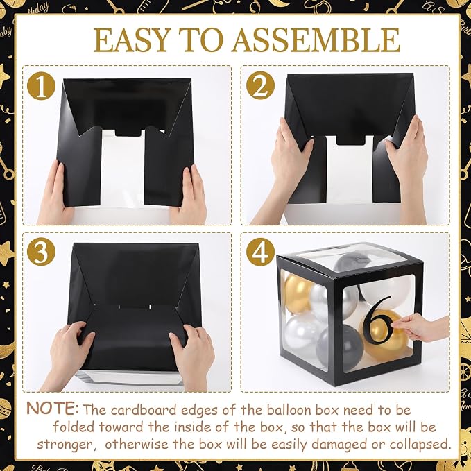 Gejoy 52 Pcs Happy 60th Birthday Party Decoration Men Women Balloon Box | 4 - Image 3
