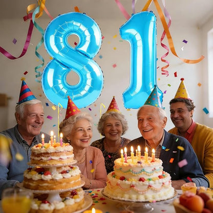 40 Inch Number 81 Balloons for 81st Birthday Party Decorations, 0-100 Jewelry - Image 2