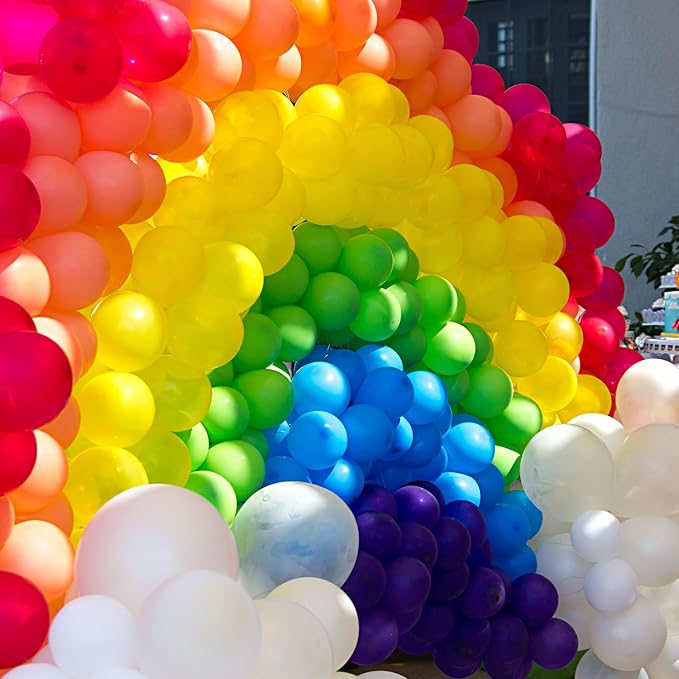 Colorful Balloons Different Sizes 135pcs 18 12 10 5 Inch Rainbow Balloons Arch - Image 5