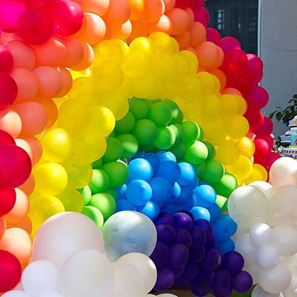 Colorful Balloons Different Sizes 135pcs 18 12 10 5 Inch Rainbow Balloons Arch - Image 5