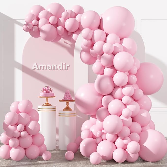 Amandir 153pcs Light Pink Balloons Arch Garland Kit Different Sizes | 18 12 10 by Amandir