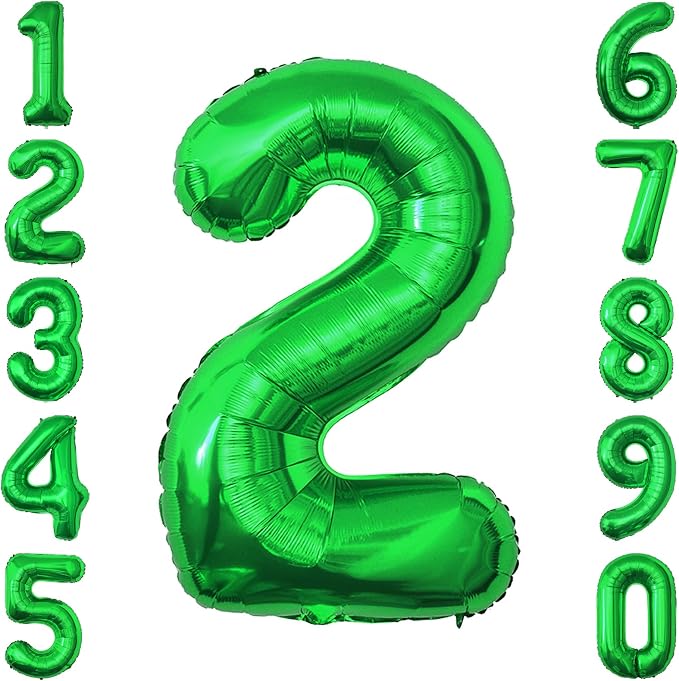 Green Number 2 Balloon 40 Inch, Foil Numeral Double Joyful Green Parties | by Unknown