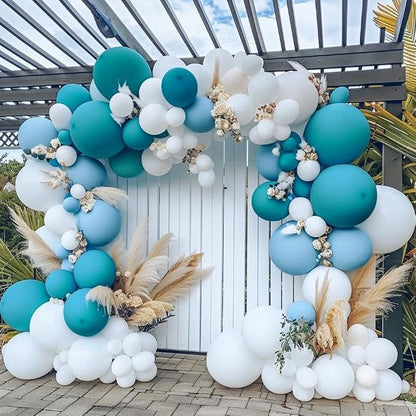 Teal Balloons Turquiose Double Stuffed Balloon Garland Arch Kit Latex Different - Image 4