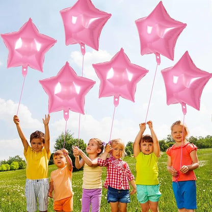 20 Pcs Star Balloons, 18 Inch Pink Star Foil Balloons, Stars Shaped Balloon - Image 4