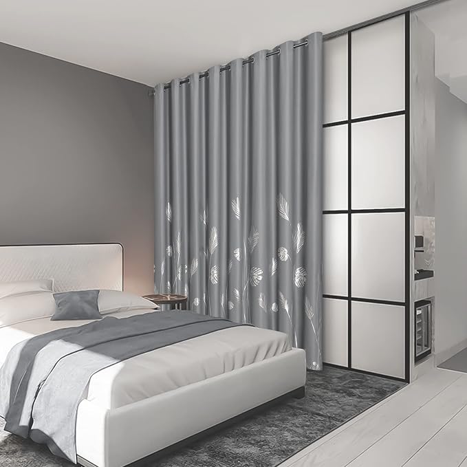 Grey Blackout Curtain for Dining Room 100W x 96L Inch Long Thermal Insulated - Image 2