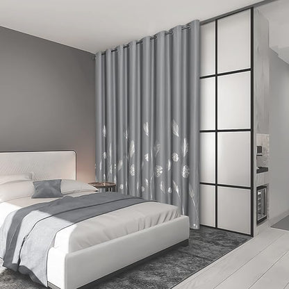 Grey Blackout Curtain for Dining Room 100W x 96L Inch Long Thermal Insulated - Image 2