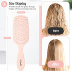 Hair Brush,Curved Vented Paddle Detangle Brush for Faster Blow Drying,Soft Flexible Bristles Glide Thru Tangles with Ease, Detangling Styling Hair Brushes for Women Curly Thick Wet Hair