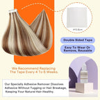 Full Shine Tape in Extensions Real Human Hair 20PCS Color 330 Orange Highlight 800 Blonde Seamless Tape in Hair Extensions Human Hair 50grams Tape ins Human Hair Extensions 22 Inch Add Length