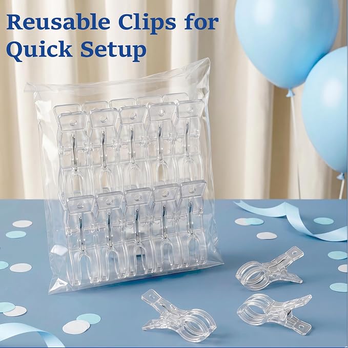 10 Pack Clear Spring Clamps, 3.5 Inch Plastic Balloon Arch Clips | Invisible - Image 8