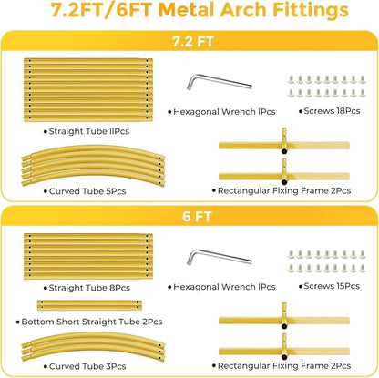 Metal Arch Backdrop Stand, 7.2FT+6FT Wedding Arch Frame - Image 6