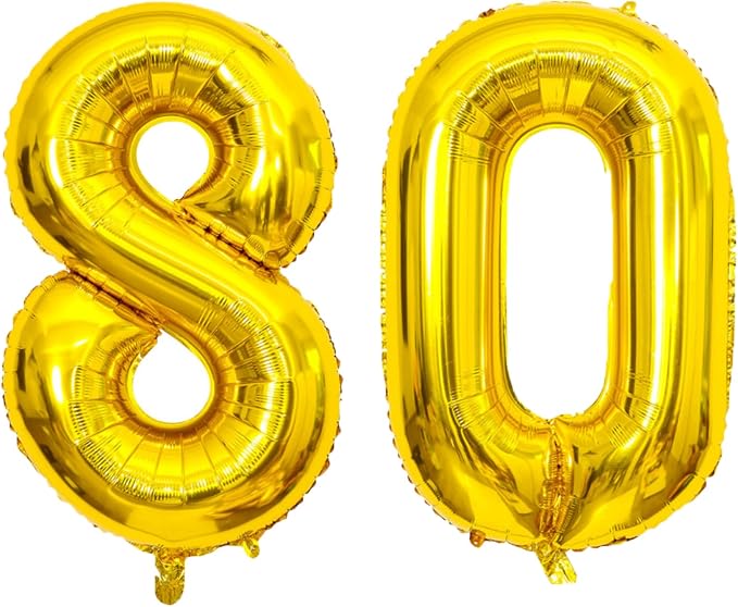Gold Number Balloons Birthday Balloons by United-UnicornsParty