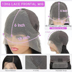 13x6 Lace Front Wigs Human Hair Full Real Virgin Hair 200% Density Straight Wigs Human Hair Pre Plucked No Tangle Shedding Silky Soft Smooth HD Lace Frontal Wigs Natural Black Color 26 Inch