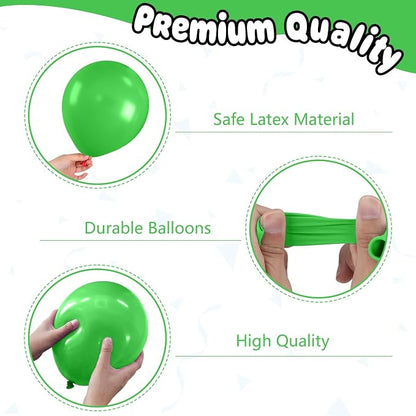 Red Green and Brown Balloons, 12 Inch Red Green Brown and Black Balloons - Image 3