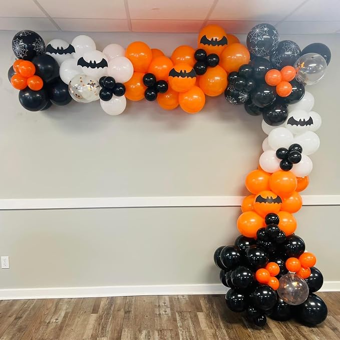 Orange Black White Balloons, 60 Packs 12 Inch Halloween Party Balloons - Image 6