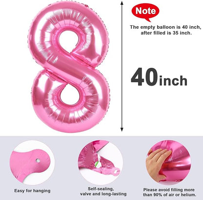 8 Balloon Number 40 Inch Pink Balloons - Image 5