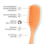 Tangle Teezer Ultimate Detangler Hairbrush, Eliminates Knots & Reduces Breakage, Mini Hair Brush for Travel, Small Hands & All Hair Types, Ice Blue & Sweet Orange