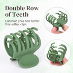 DEEKA Hair Clips Small Claw Clips for Thin Hair 4 Pack Double Row Teeth 1.6" Medium Matte Non-slip Short Hair Accessories for Women and Girls -Green Blue Pink