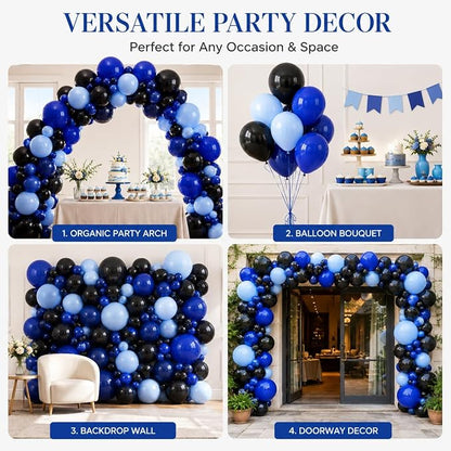 Jobkoo Blue and Black Balloon Arch Kit - Image 6