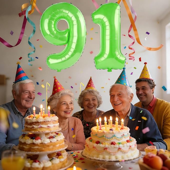 40 Inch Number 91 Balloons for 91st Birthday Party Decorations, 0-100 Fruit - Image 2