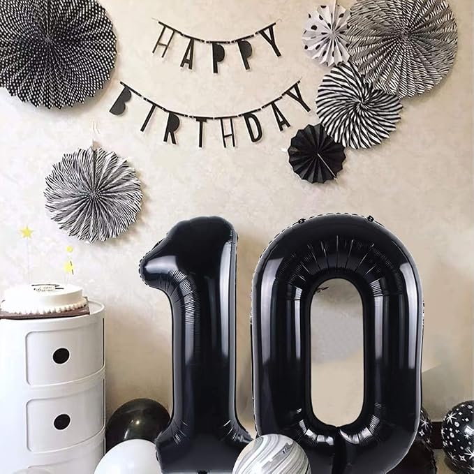 TONIFUL 40 Inch Black Number 50 Balloon Large Foil 50th Birthday Decoration | - Image 6