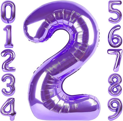 RainbowQ Purple 2 Balloon Number 40 Inch 0-40 Foil Large Balloons | Big Mylar 2 by RainbowQParty