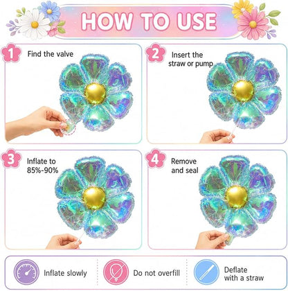 Iridescent Daisy Balloons, Baby Shower, Bridal Shower and Spring Party - Image 4