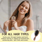 Mini Hair Brush,Cute Detangling Travel Hair Brush,Soft Bristles for Effortless Tangle Removal,Detangler Hairbrush for Women Men Boys Girls Kids Wet Dry All Hair Types (Red Bohemia, Mini)