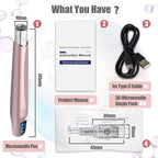 Microneedling Pen - 0.25mm Micro Needling Tool for Face & Scalp, Dr Pen Microneedling for Women & Men, Home Use Dermapen HDHXT