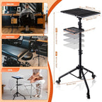 Noverlife Salon Tray Cart on Wheels with Storage Platform, Tattoo Rolling Tray Height Adjustable Salon Service Cart, Iron SPA Rolling Trays Portable Tattoo Table Stand for Dental