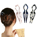 Prestige Hair Pins for Women,French U-Shaped Hair Pin 3Pc Elegant Women Hair Accessories Suitable for Thick or Thin Hair (Pink, Blue, Starry gray)