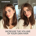 2 Pcs Short Clip In Hair Extensions 8 Inch Heat Resistant Easy Hair Pieces Thick Synthetic Hair Extensions Clip in Adding Extra Volume Hairs Volumizer for Women With Thin & Fine Ginger Brown