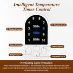Heated Cap for Deep Conditioning: Upgraded Extra Large 10-Level Fast Heating 3 Time Settings Hair Steamer Cap for Natural Black Hair Portable Thermal Steam Cap for Home Hair Treatment - Black