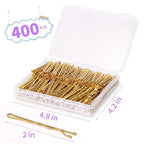 400 Ct SlideProof Bobby Pins, Metallic Blonde, High Gloss Bobby Hair Pins for Styling, Lock In Style, Comfortable, Pain-Free Hair Accessories for Women & Men, All Hair Types