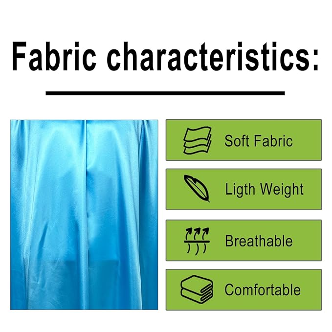 Salon Styling Capes for Clients, Hair Dye Cutting Capes with Elastic Hooks, Waterproof Light Weight Satin Sheen Styling Cape Barber Gown for Stylist, 63”*56”(Blue)
