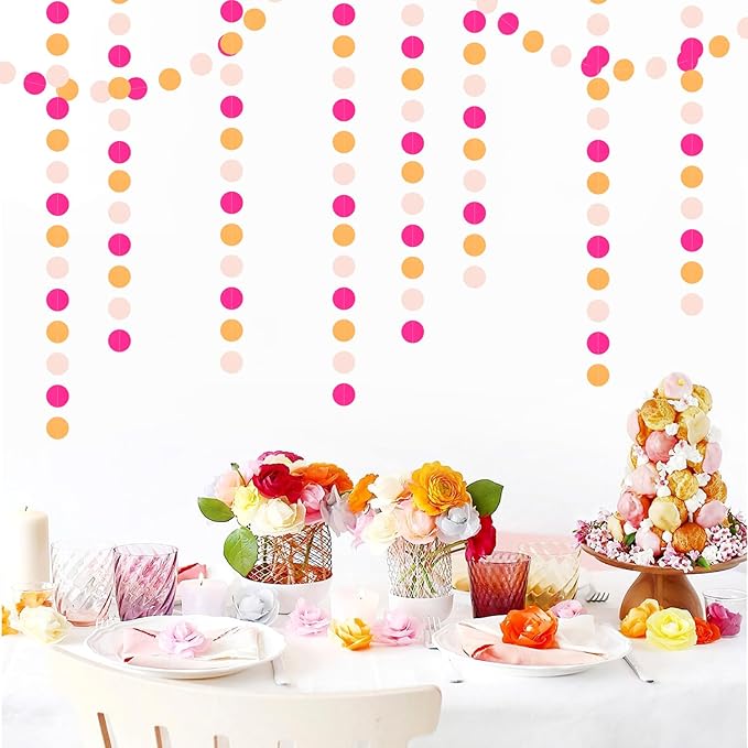 Hot-Pink Burnt-Orange Fall Party-Decorations Garland - 64Ft Birthday Baby - Image 4