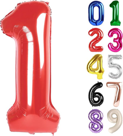 1 Balloon - Red Birthday Number Balloons, 40 Inch Decorations Men Women | Red by ALPHADELTAPI